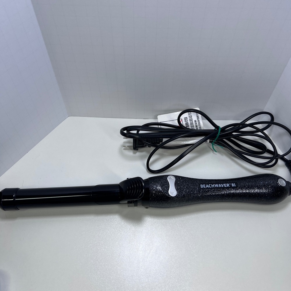 Beachwaver B1 Rotating Curling Iron 1 Inch Midnight Rose Black Glitter